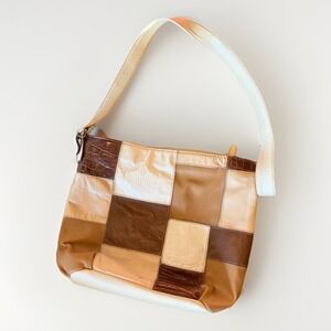 100% Genuine Leather Patchwork Quilt Style Hobo Women's Handbag